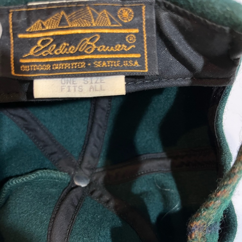 Vintage Eddie Bauer Solid & Plaid Wool Blend Adjustable One Size Men Hat USA - Picture 6 of 11